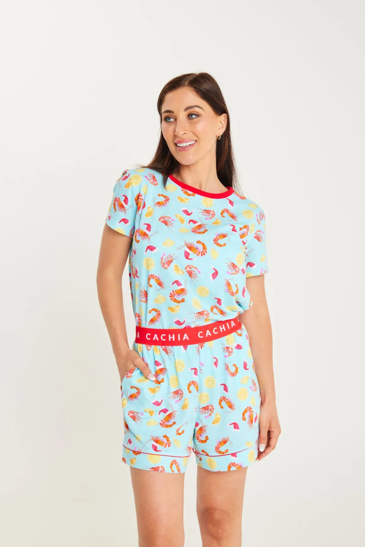 Shrimp on the Barbie - Mint Womens Short Set
