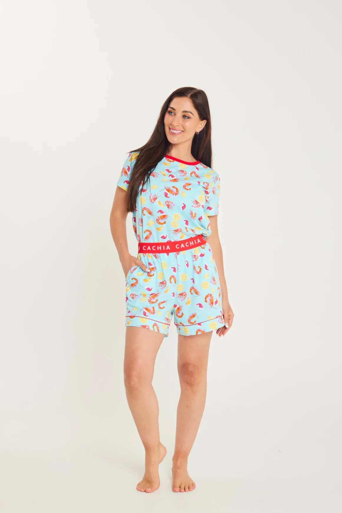 Shrimp on the Barbie - Mint Womens Short Set